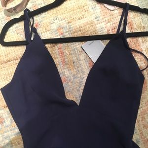 Navy mid length dress